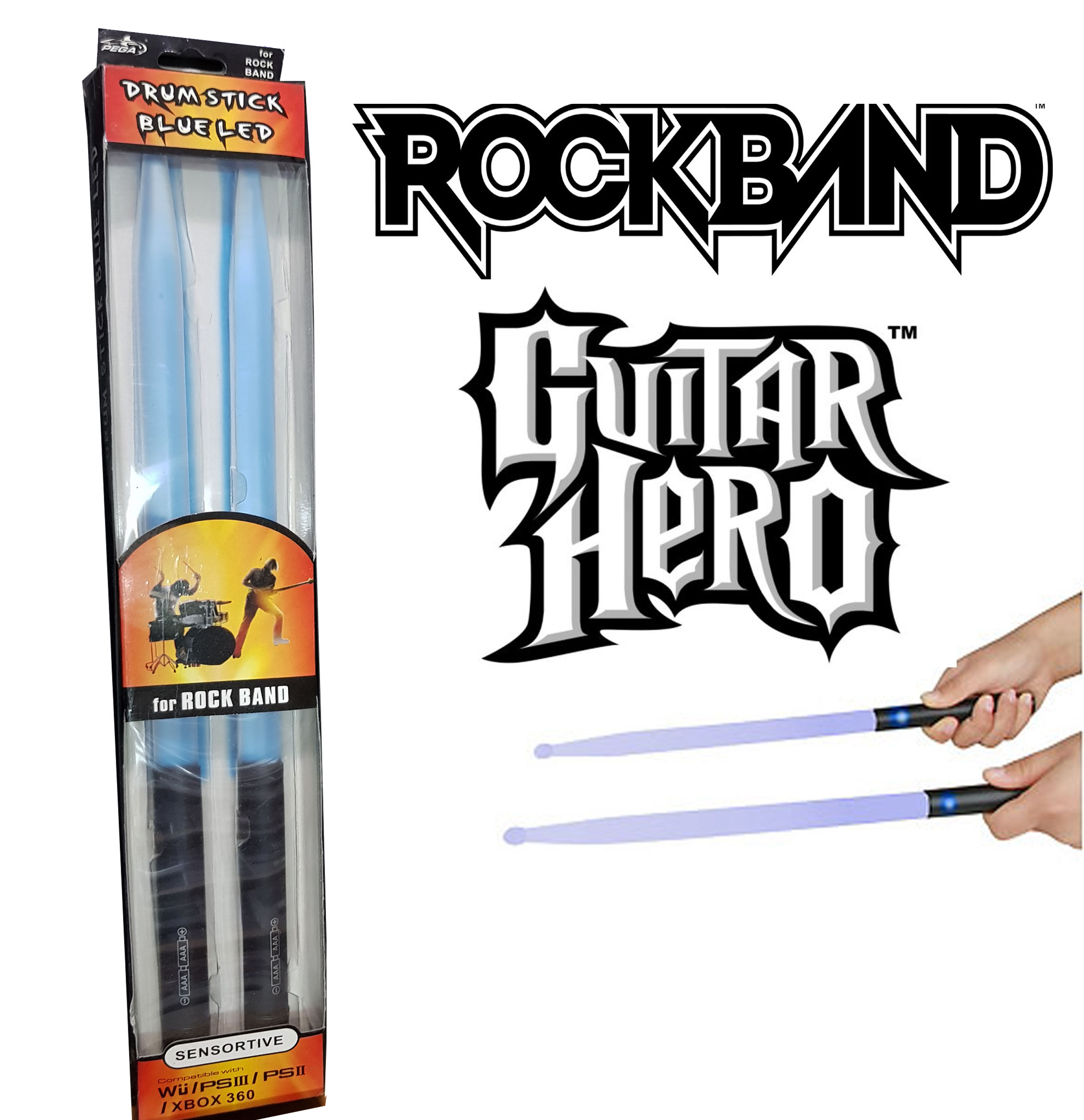 Palillos Para Bateria Rock Band – Guitar Hero – Museum Games