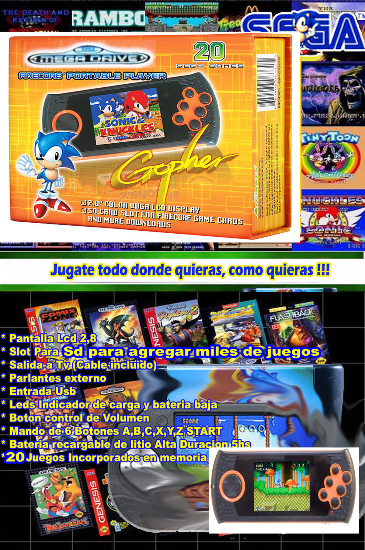 Sega Portatil Gopher Juga Por Sd – Museum Games