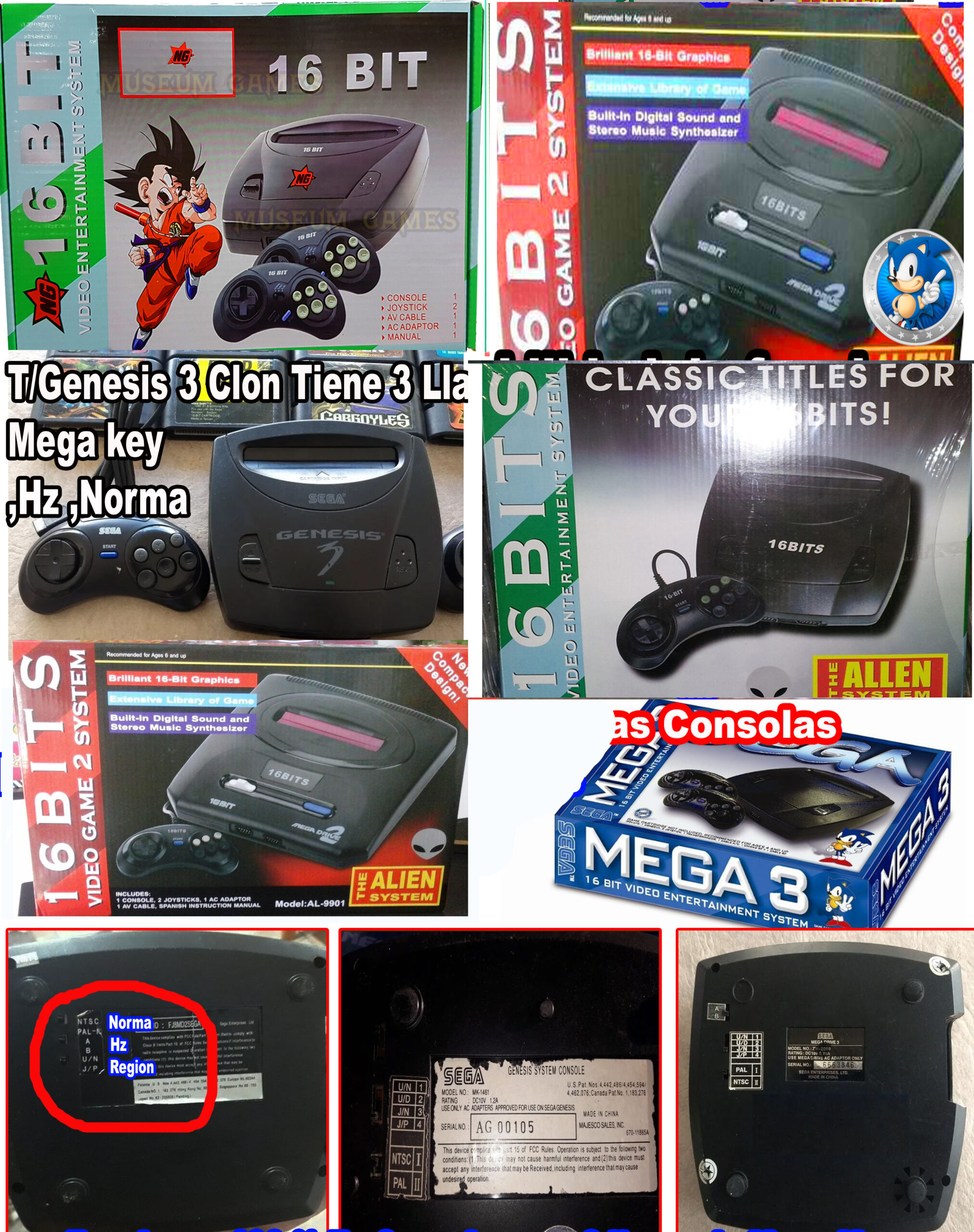 Cargador de fuente de alimentación para consola SEGA Megadrive Genesis 2 Link-e 